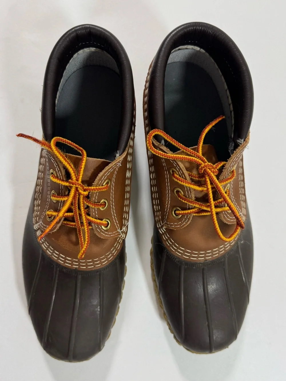 LL Bean Mens Bean Duck Boots Gumshoe Tan All Weather Outdoors